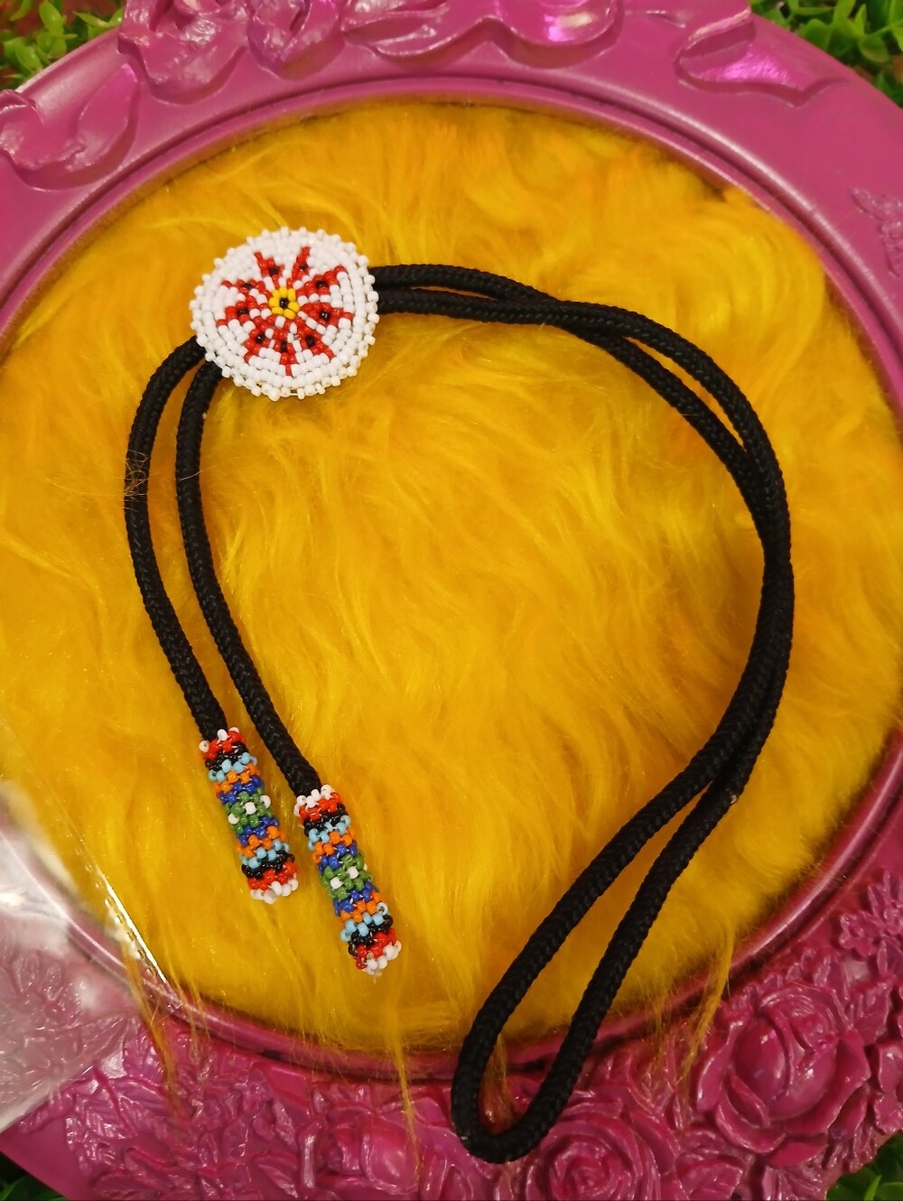 Beaded Sunburst Bolo Tie